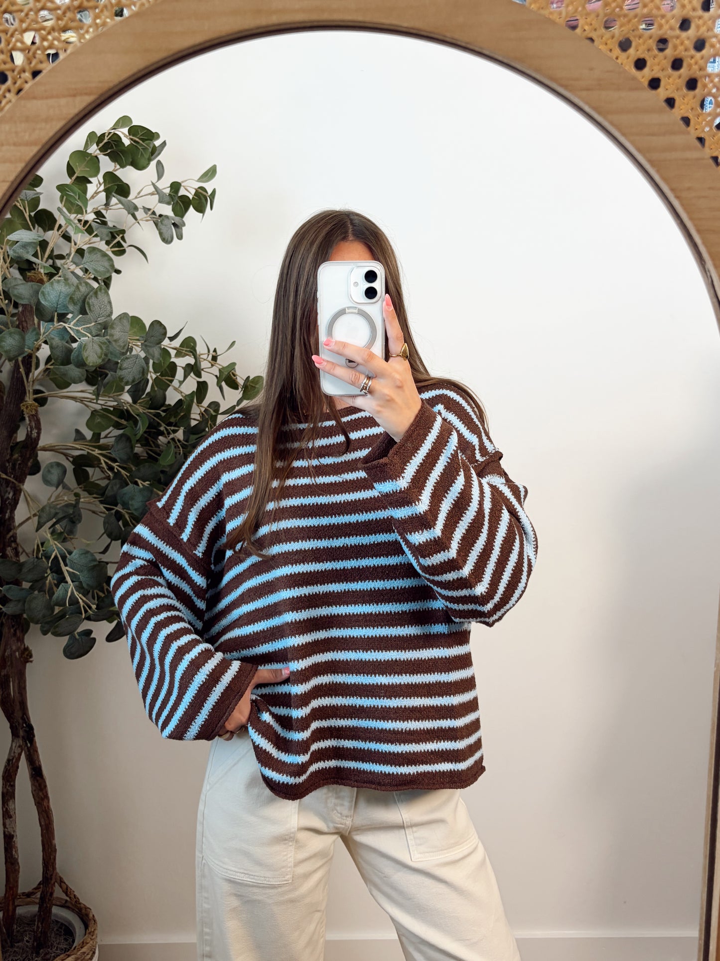 Brown/Blue Stripe Sweater