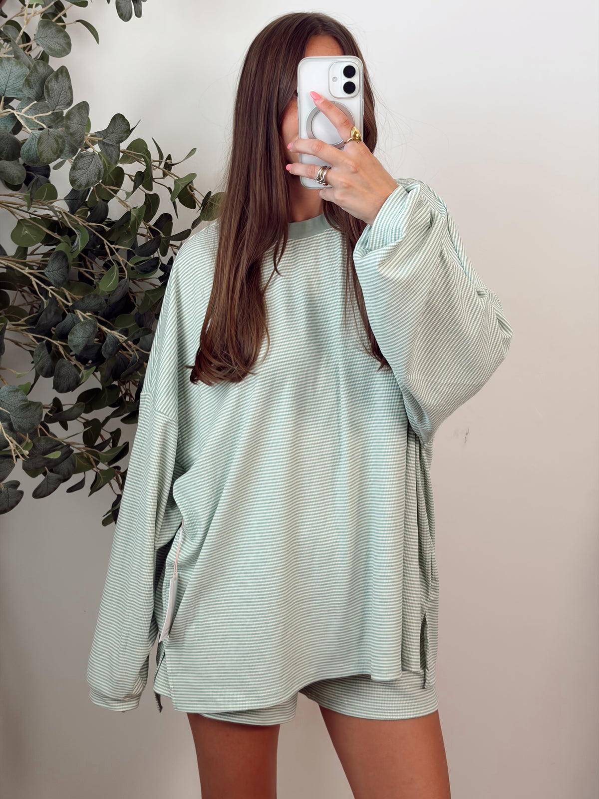 Mint Stripe Short Set