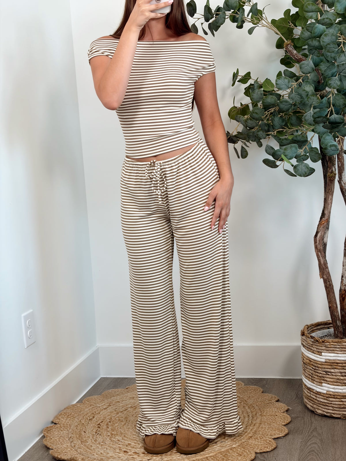 Veronica Ruffle Stripe Set