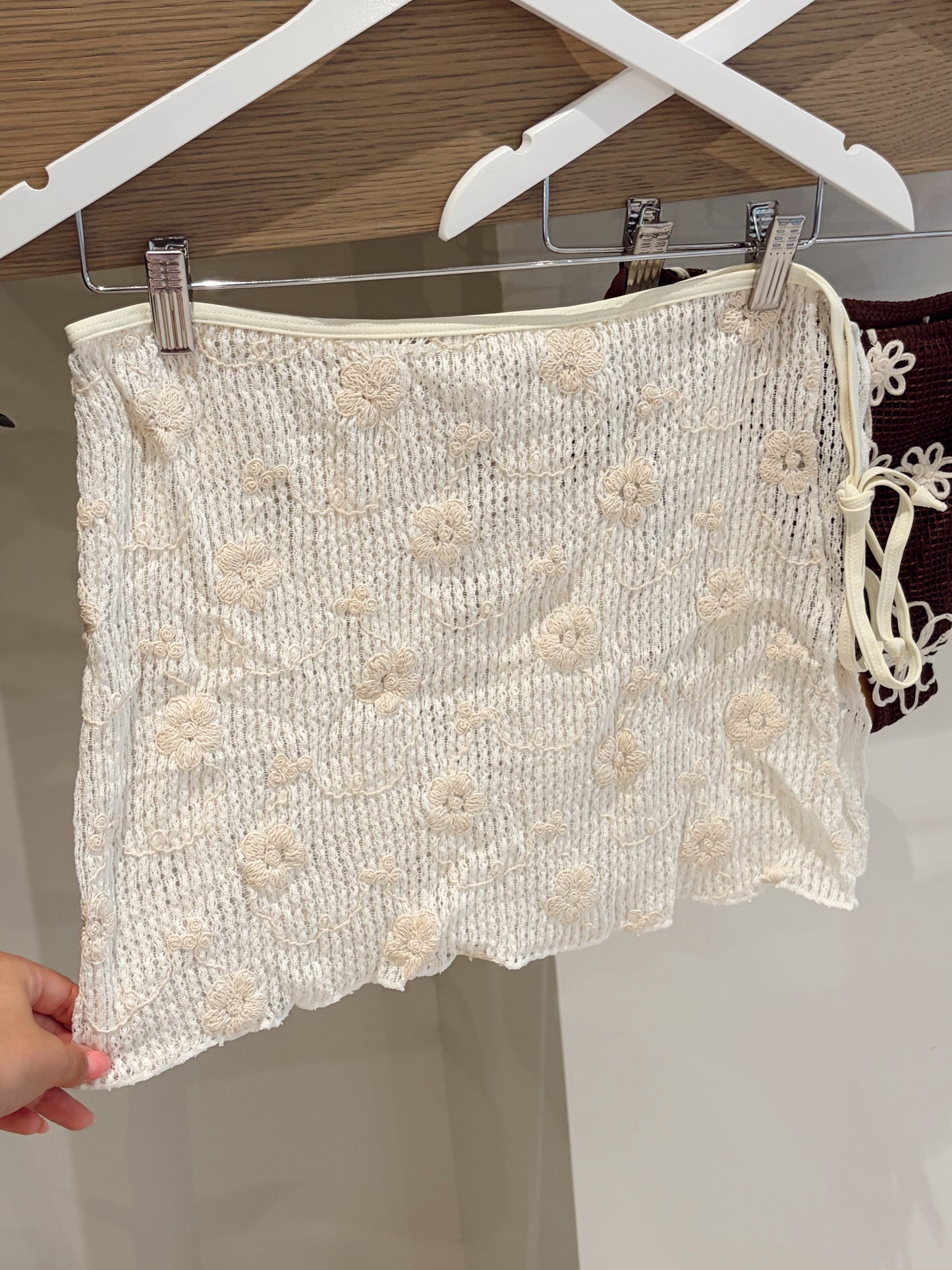 Cream Desert Bloom Coverup Skirt