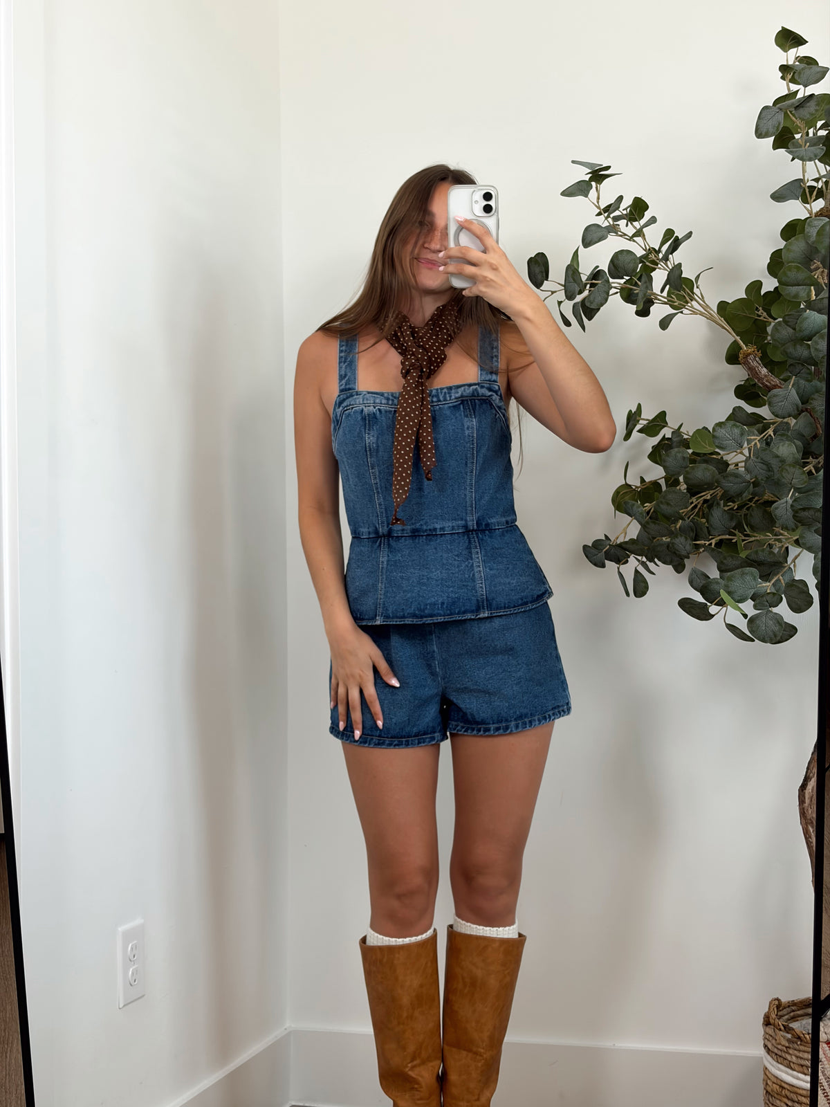 Fall Day Denim Romper