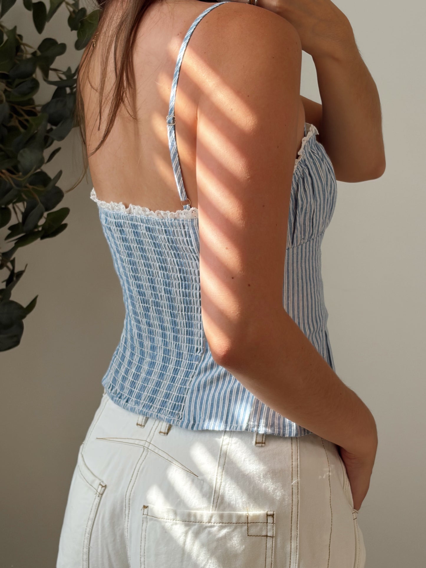 Costal Stripe Lace Top