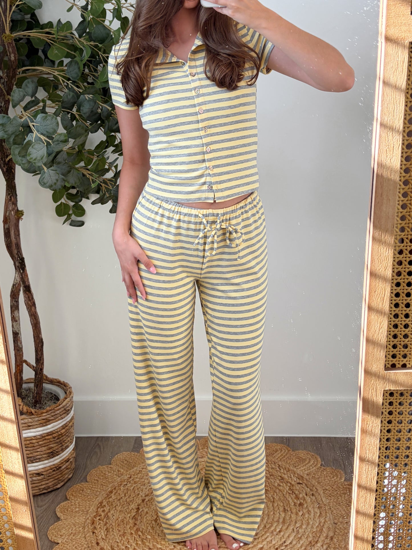 Gray/yellow Stripe Set