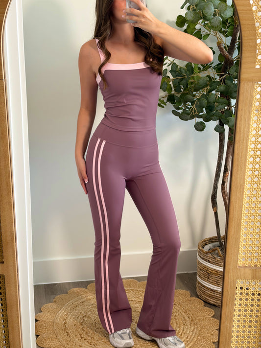 *PREORDER 10/30* Mauve/Pink Active Flare Pant Set