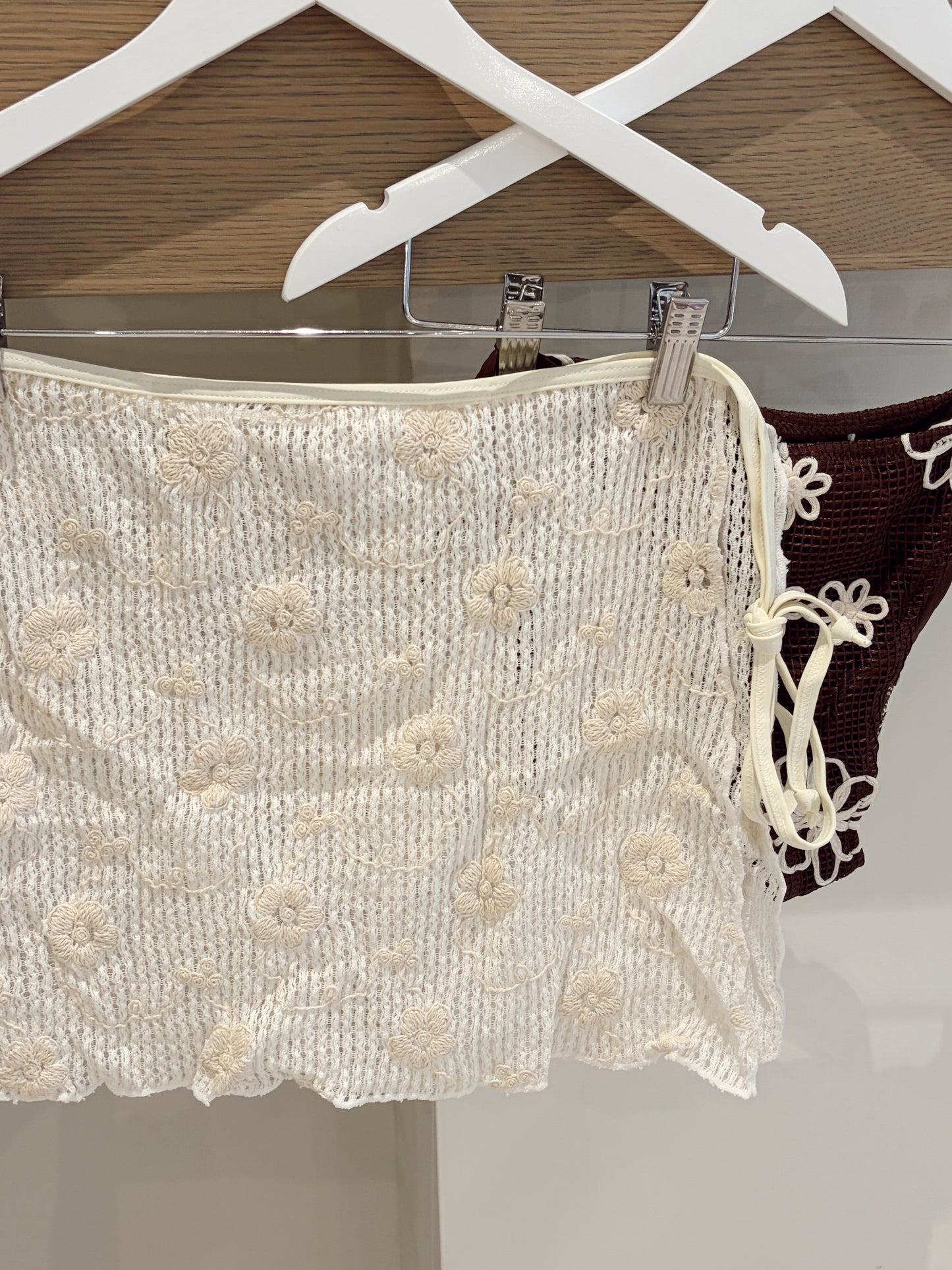 Cream Desert Bloom Coverup Skirt