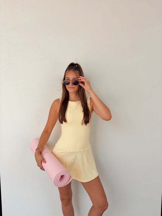 Honeycomb Dots Romper Dress