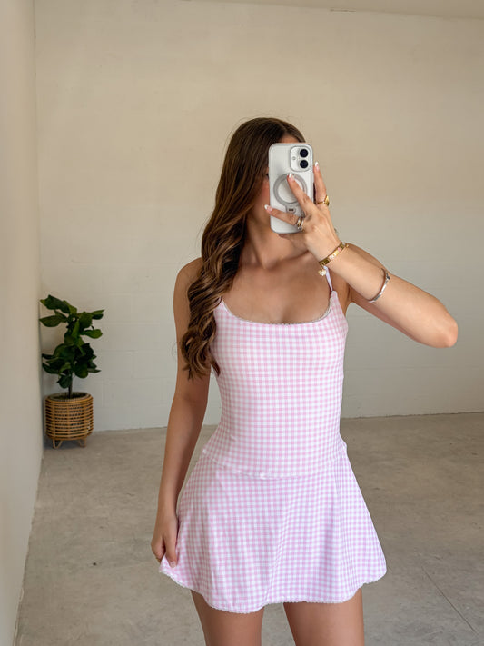 Strawberry Gingham Athletic Dress