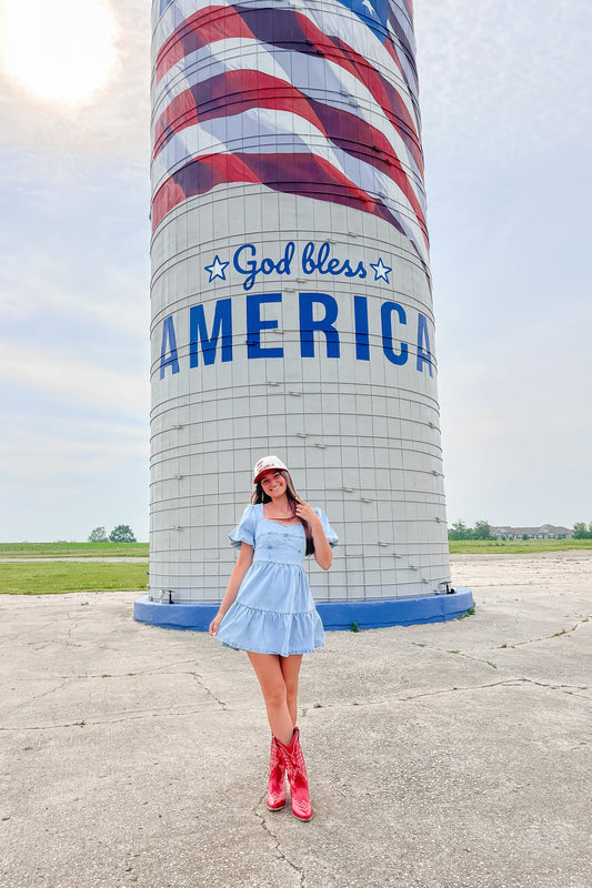 Boot & Bow Denim Dress
