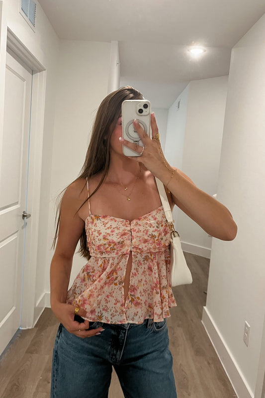 Floral Removable Strap Top
