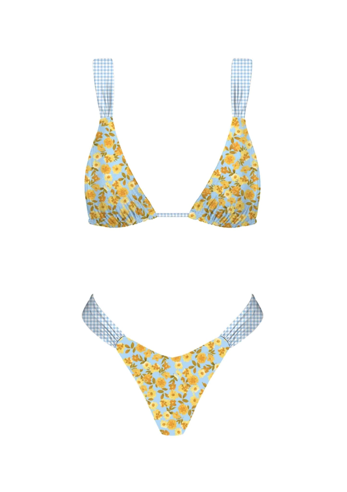 Floral Gingham Bikini Set