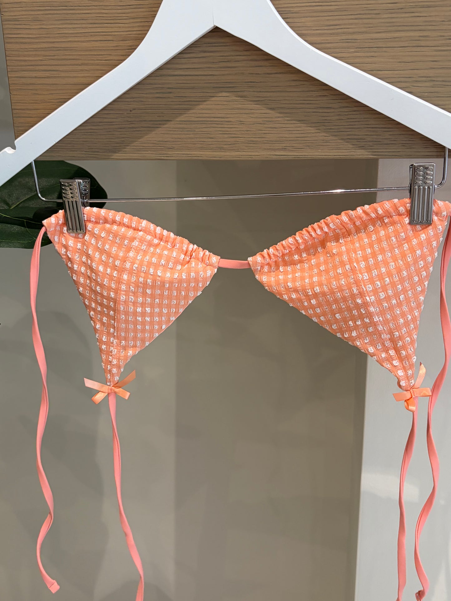 Coral Gingham Bikini