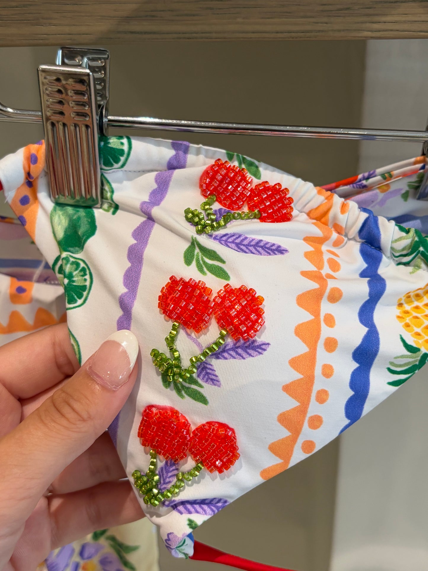 Cherry Beaded Reversible Bikini