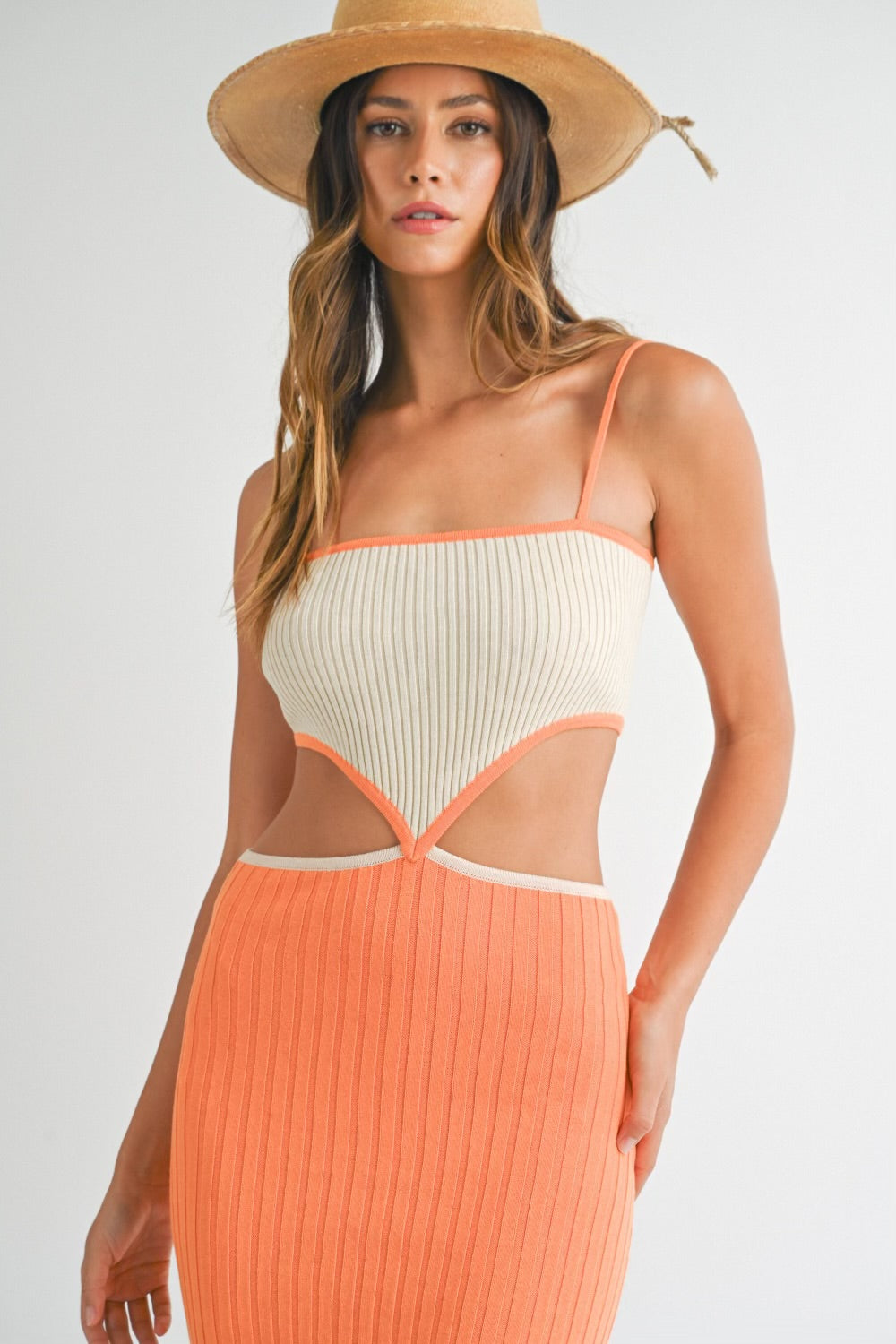 Citrus Shores Cutout Midi Dress