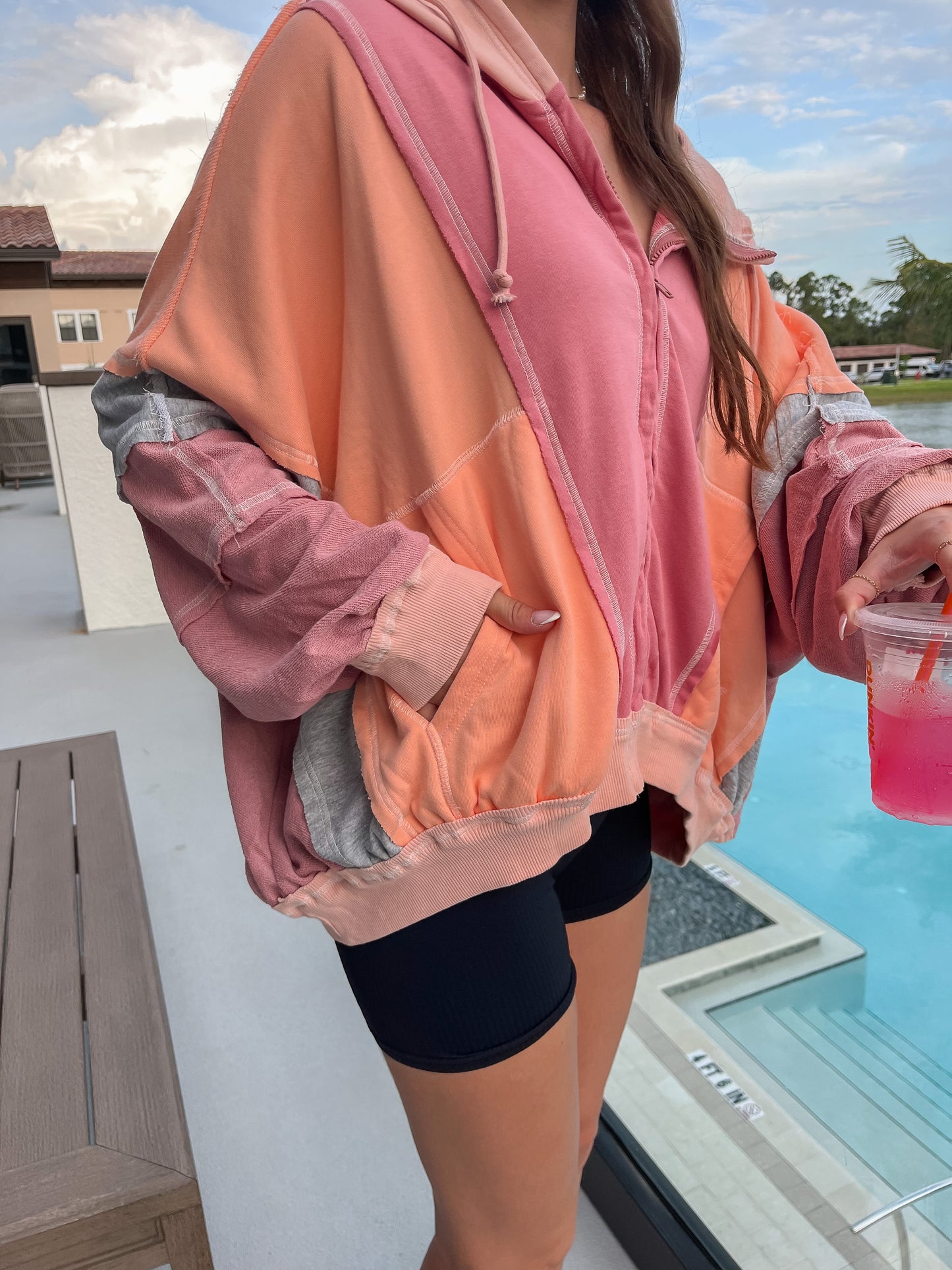 Sunset Hues Zip-Up Hoodie