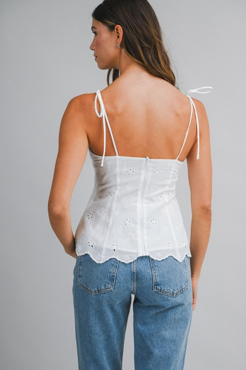 Daisy Eyelet Tie Top