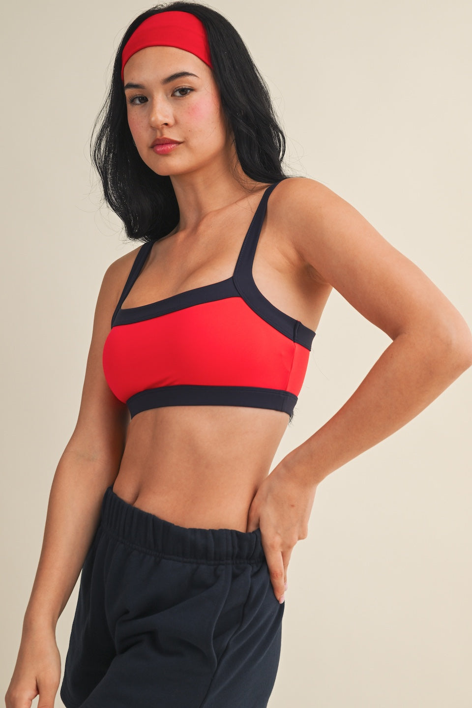 Red/navy Sports Bra
