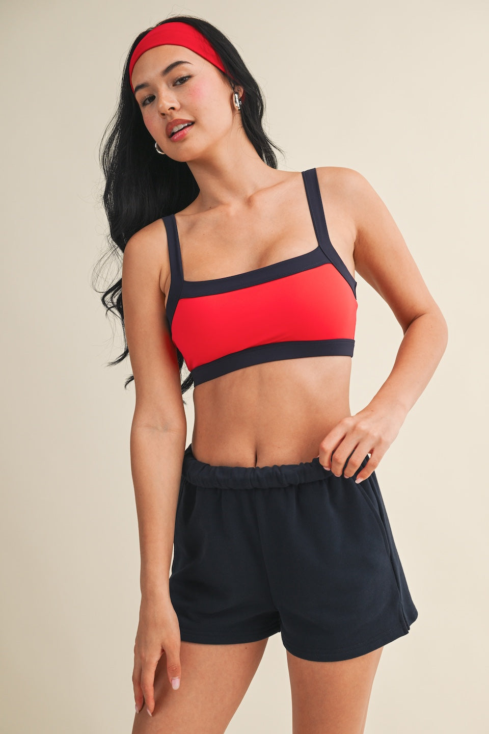 Red/navy Sports Bra