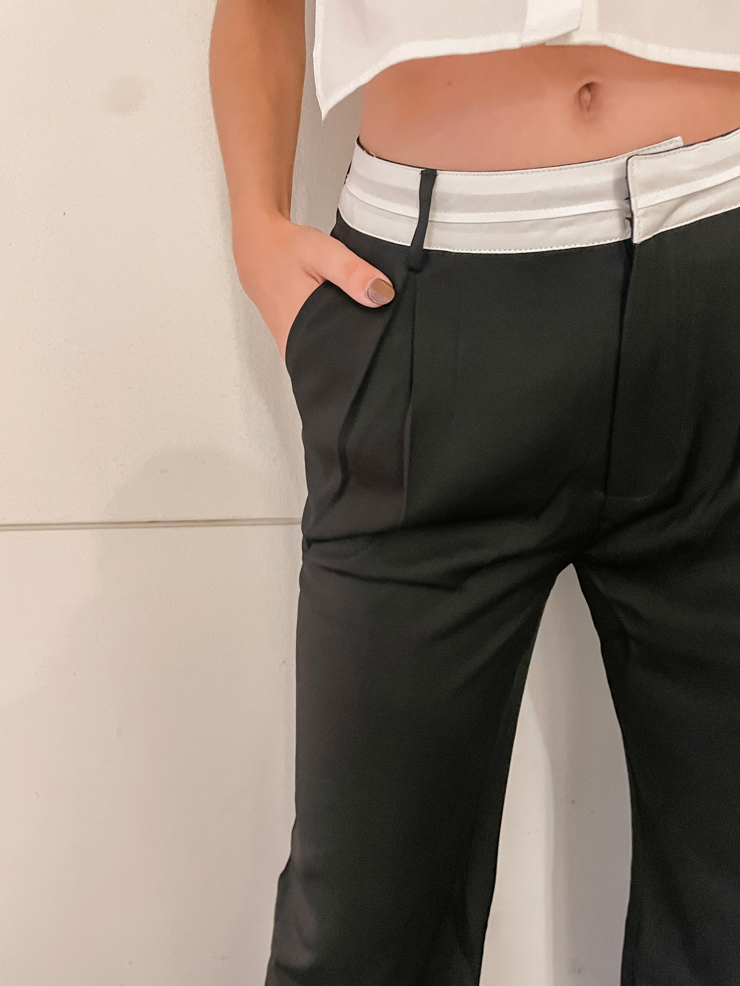 Contrast Waist Trouser