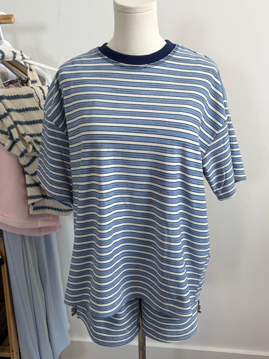 Blue Soft short sleeve short set