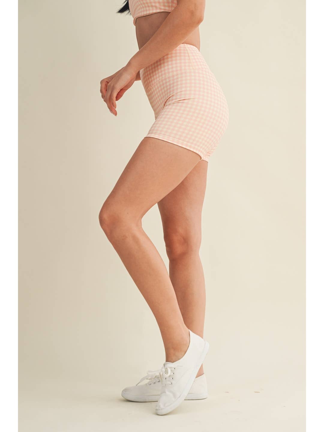 peach Gingham Set