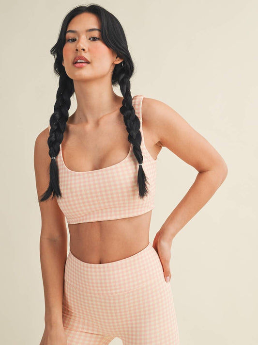 peach Gingham Set