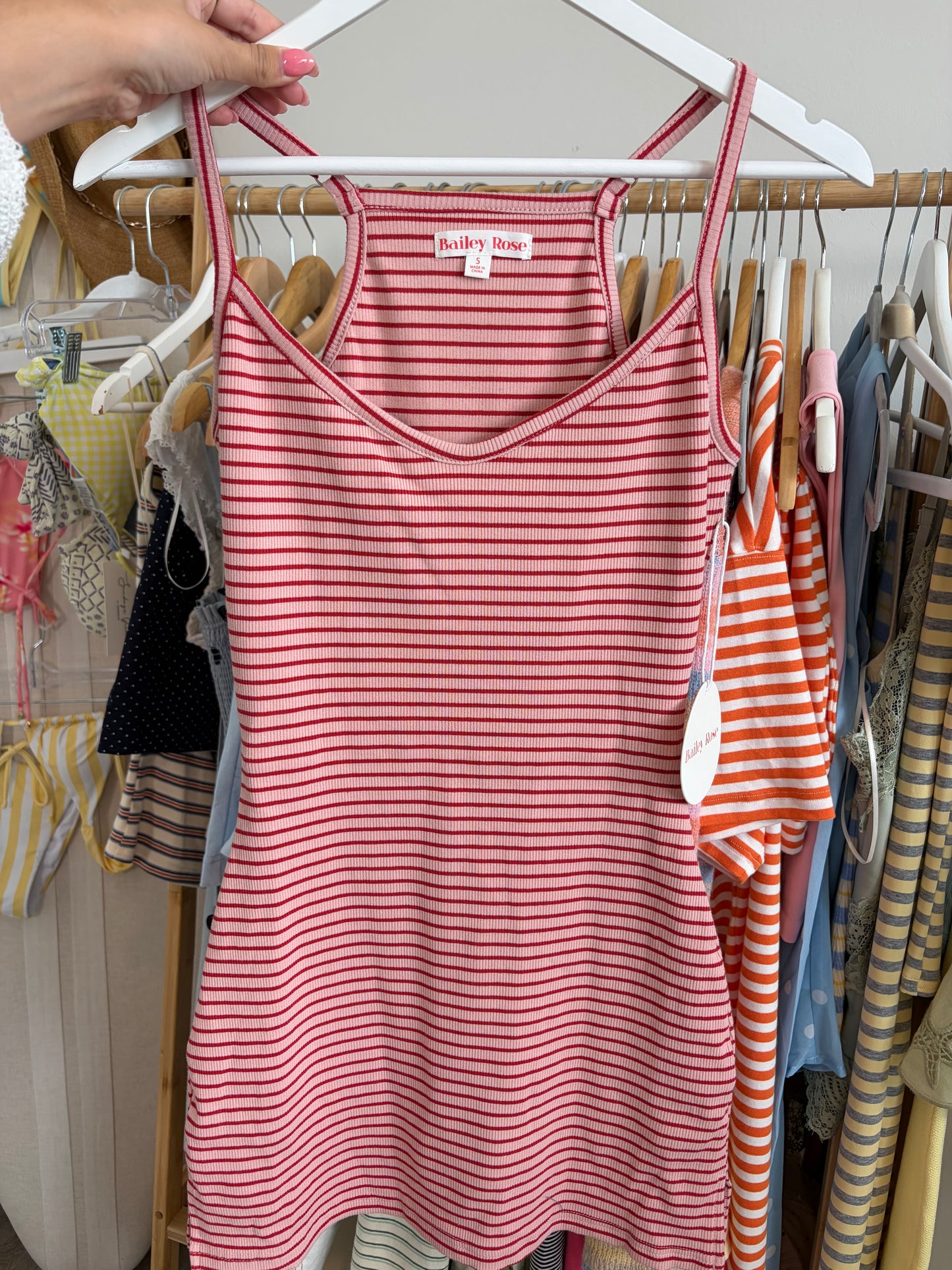 Red Stripe Romper Dress