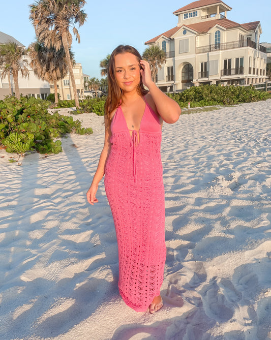 Pink Paradise Crochet Dress