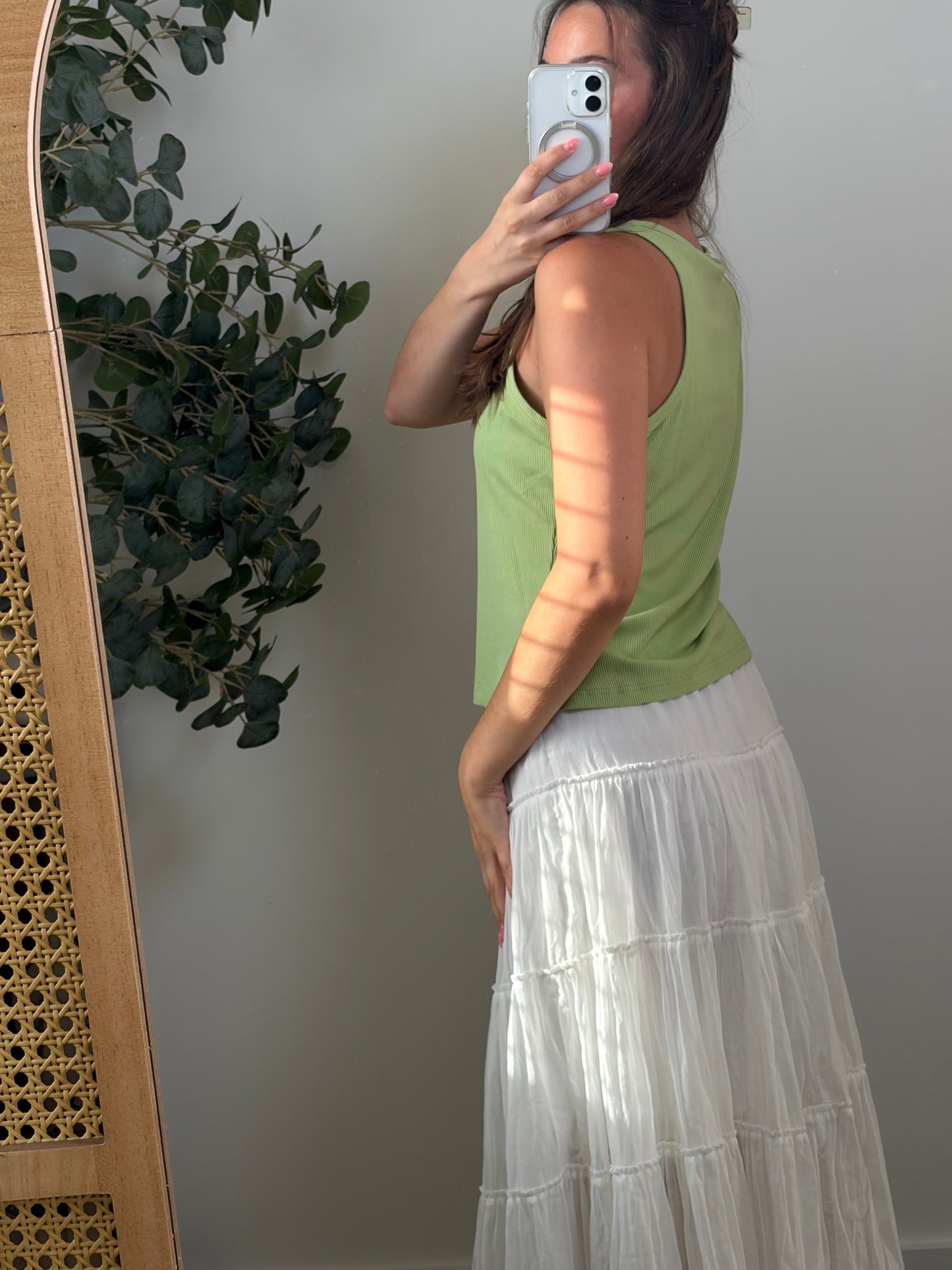 Lime Beaded Tank