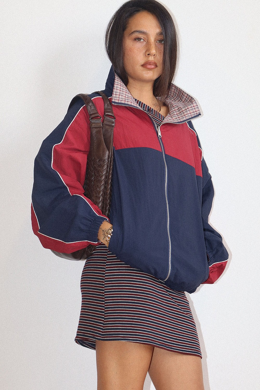 10/15 PREORDER Navy/Red Reversible Windbreaker Zip Up
