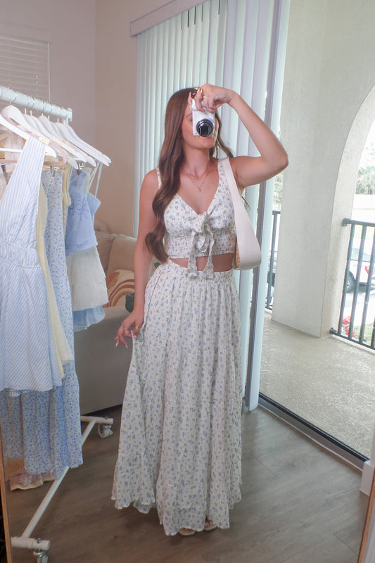 Floral Shores Maxi Skirt Set