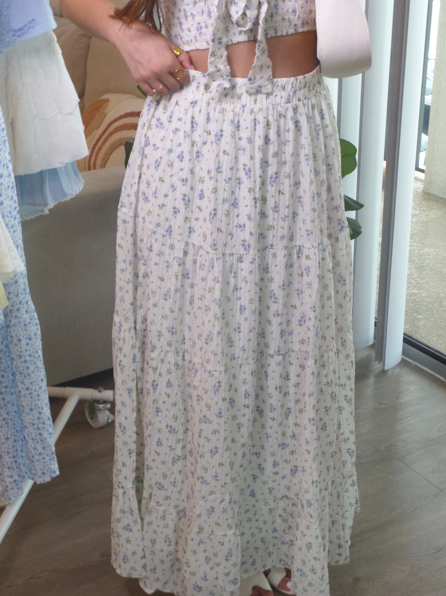 Floral Shores Maxi Skirt Set