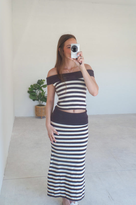 Tiramisu Stipe Knit Set