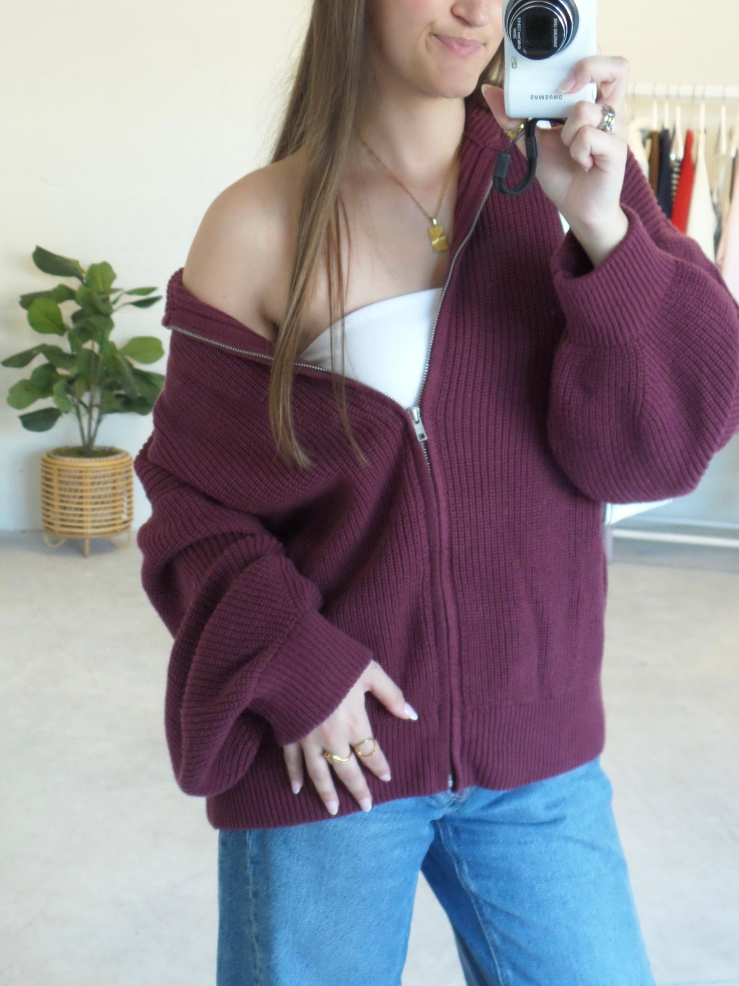 Burgundy Bliss Zip-Up