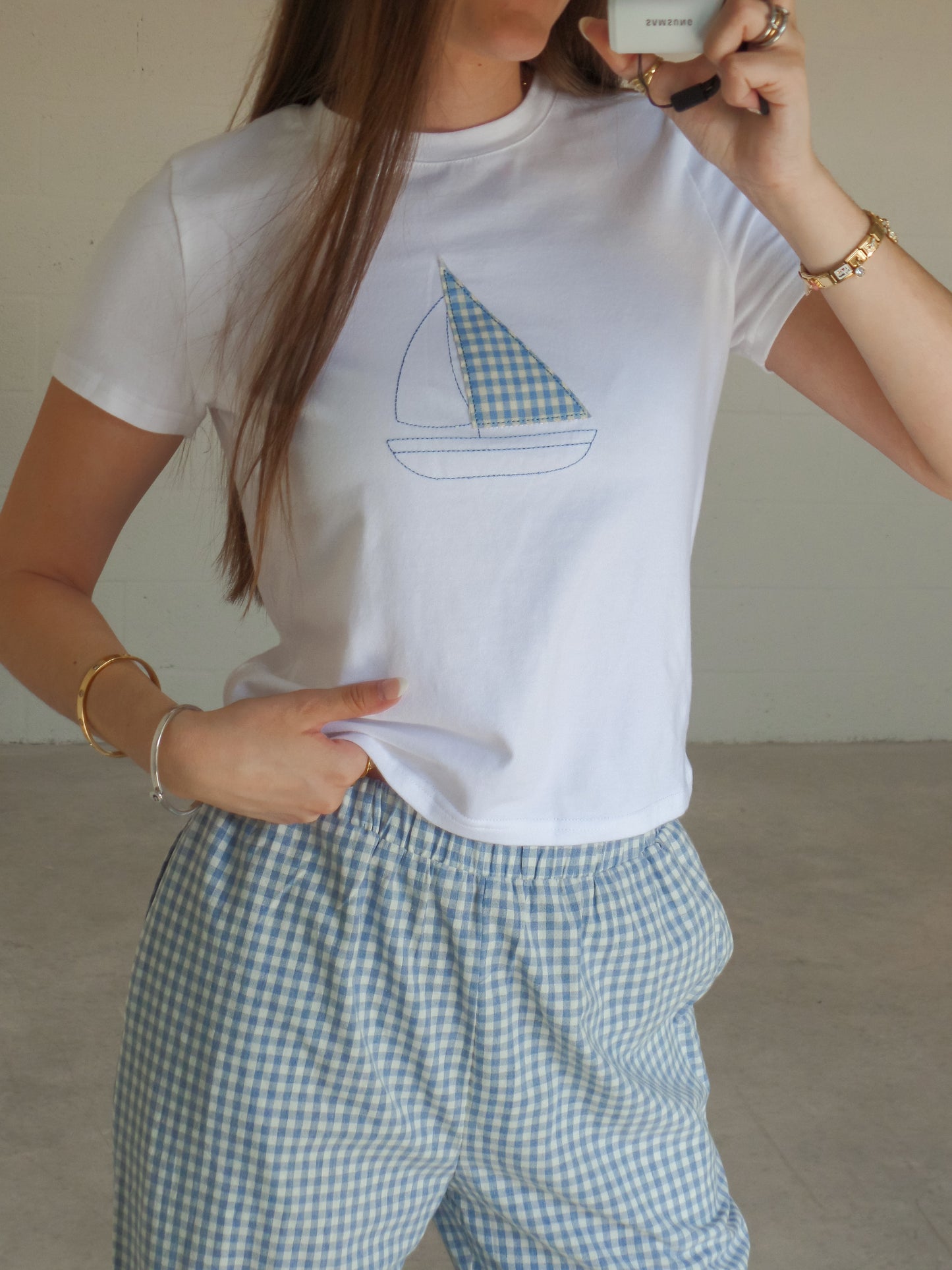 Sail Away Gingham Tee