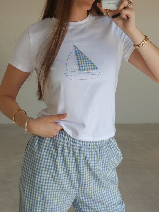 Sail Away Gingham Tee
