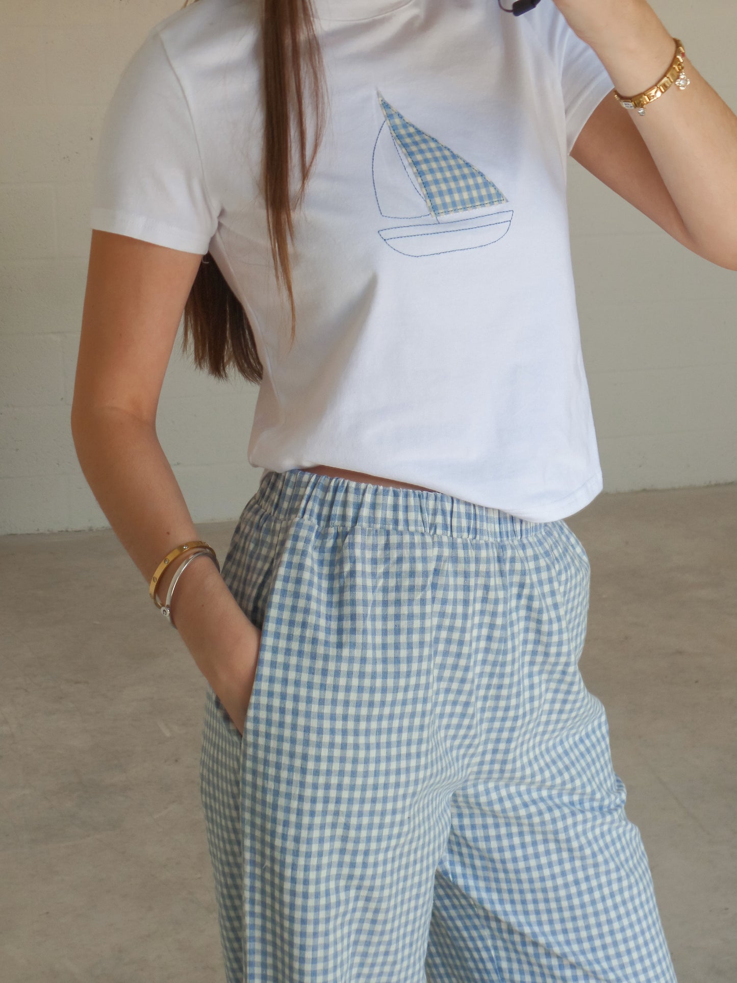 Sail Away Gingham Tee