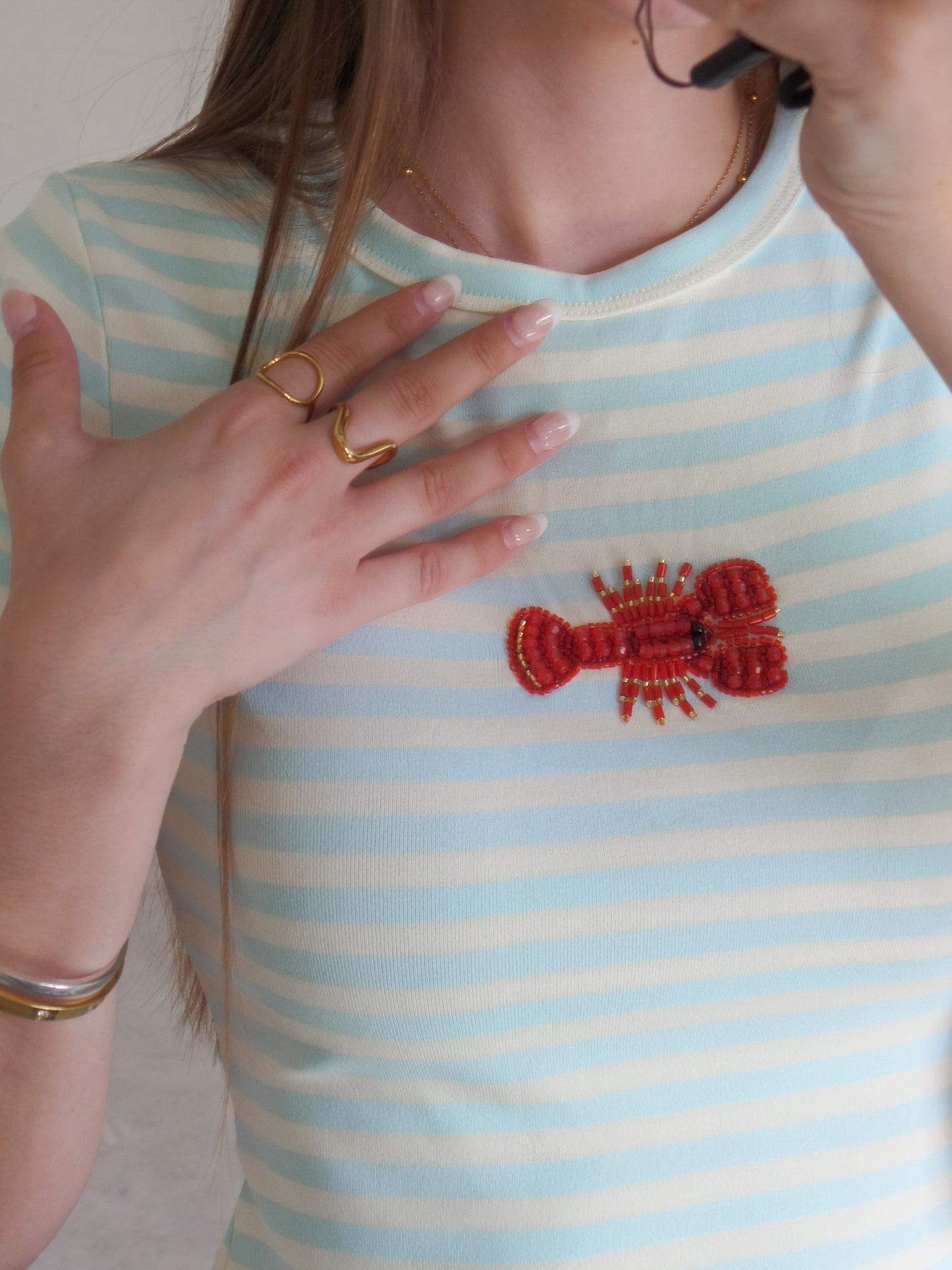 RESTOCK Lobster Beaded Tee