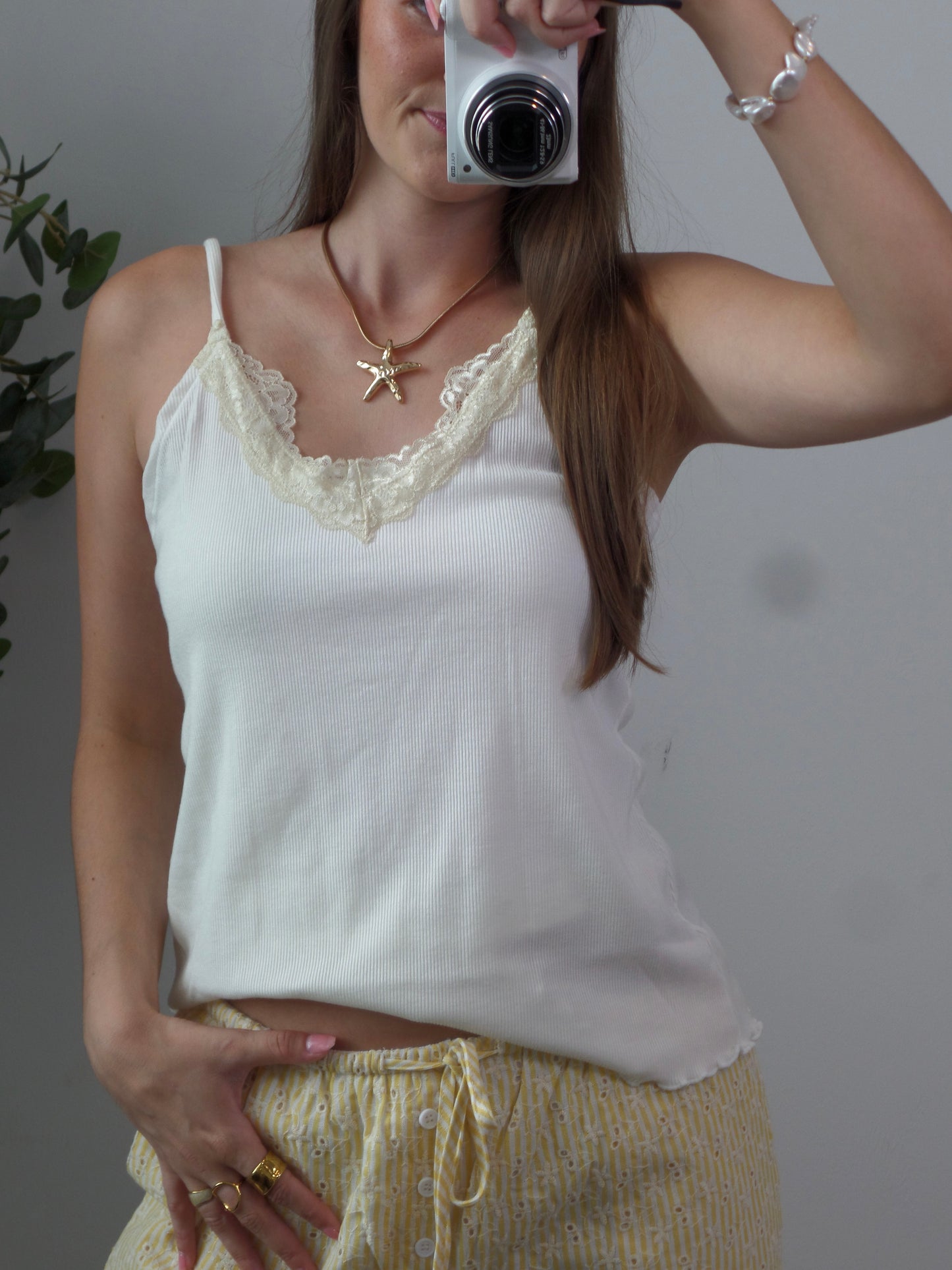 Sunshine Lace Ribbed Top