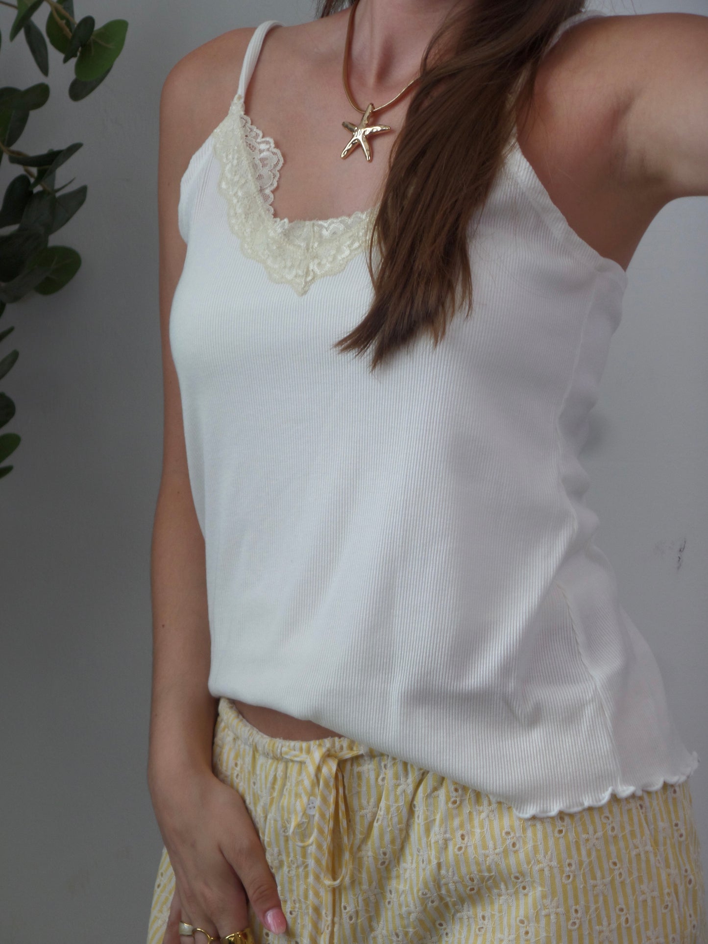 Sunshine Lace Ribbed Top