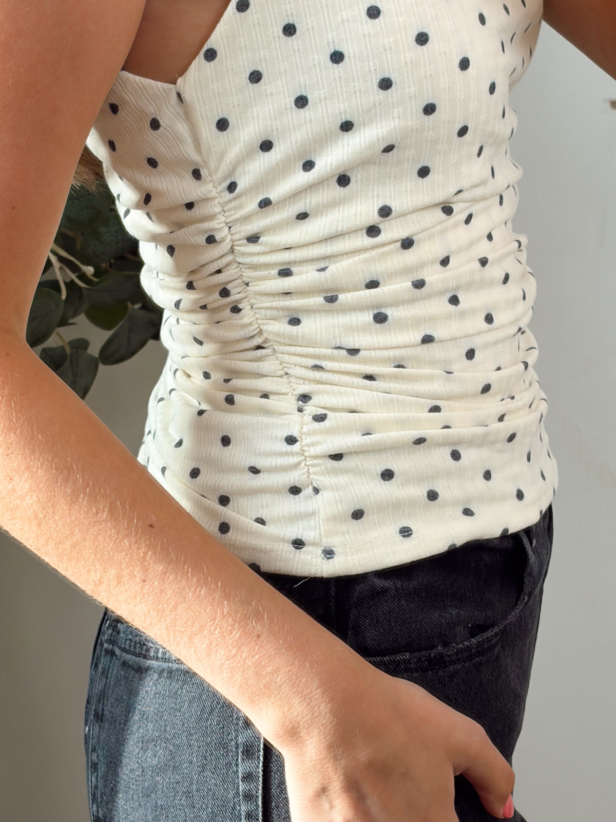 Polka Dot Square Neck