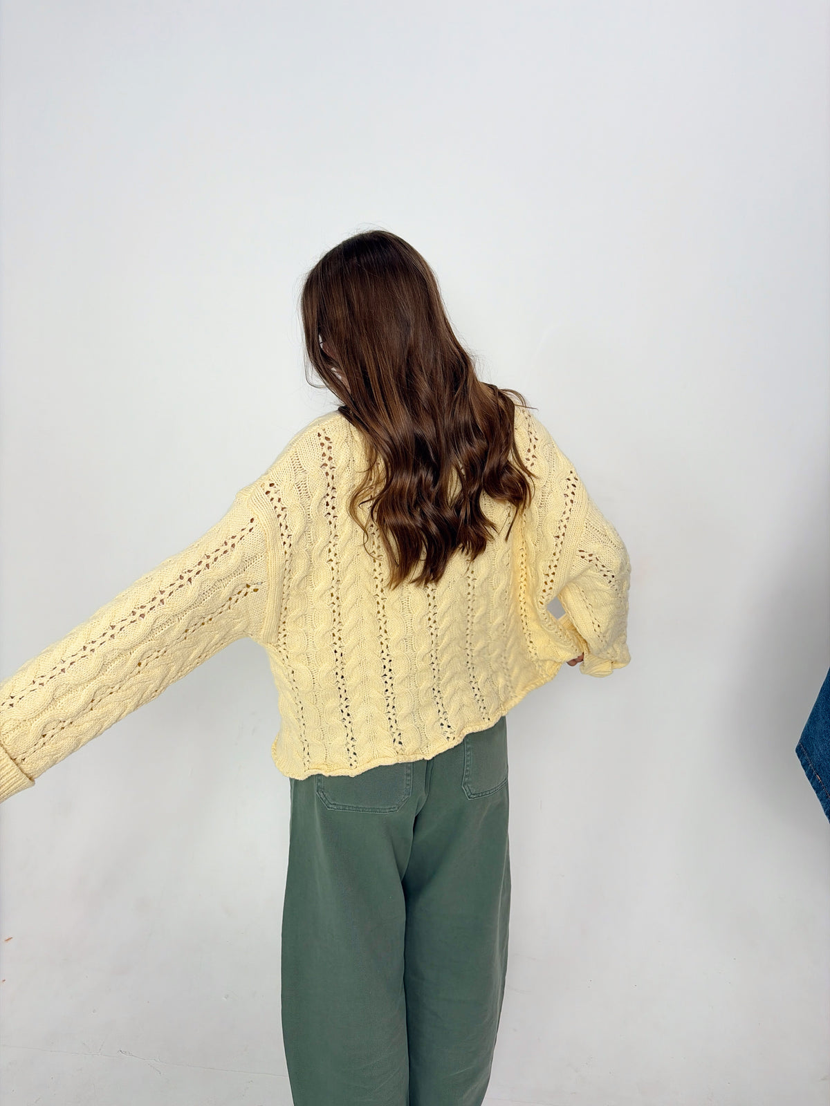 Butter Yellow Cable Knit Sweater