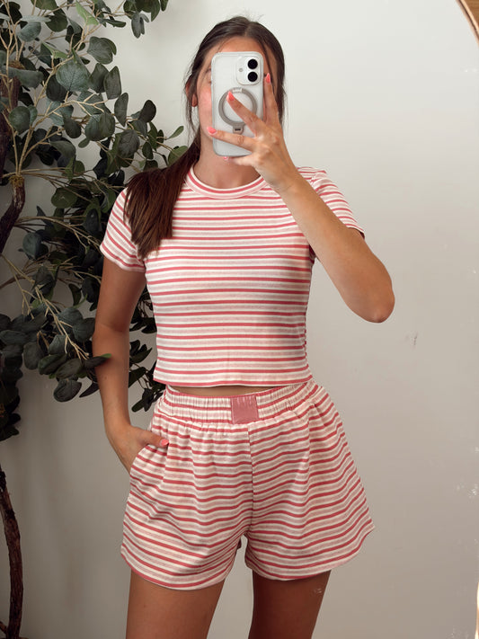 Pink/Rose Stripe Set