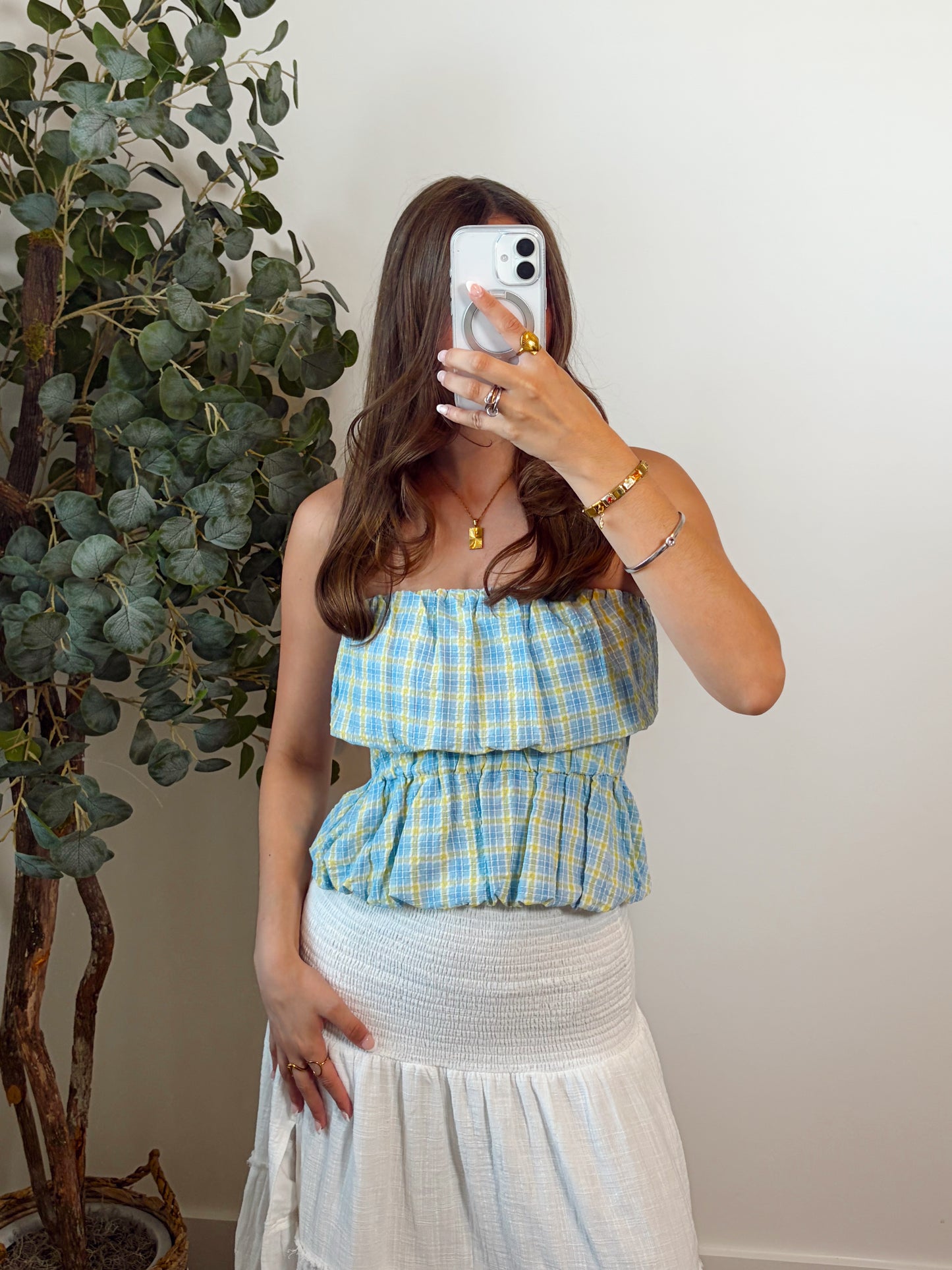 Spring Day Gingham Top