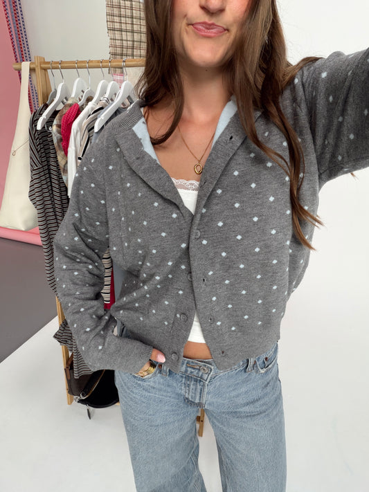 Two Tone Dot Cardigan