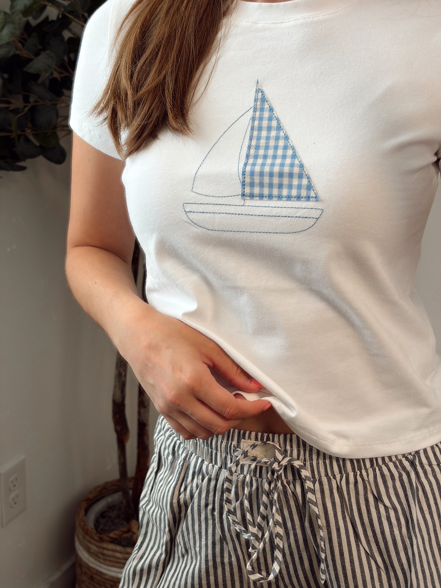 Sail Away Gingham Tee