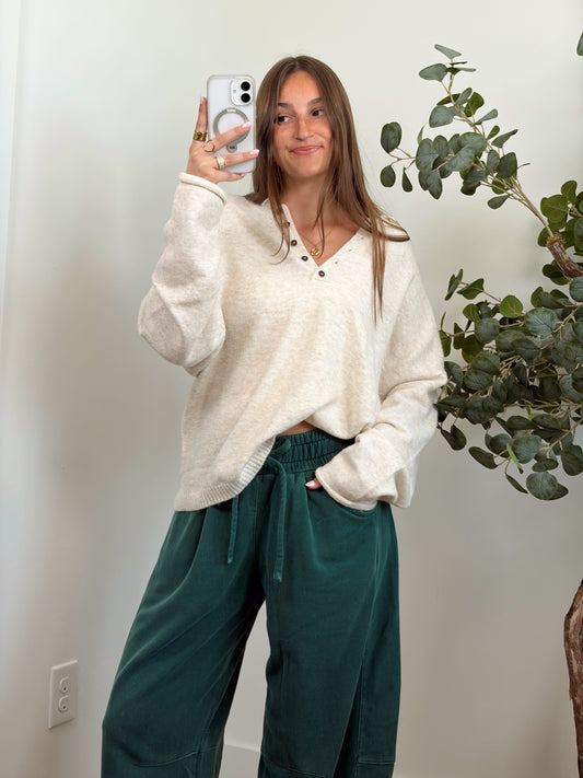 Oatmeal Oversized Henley