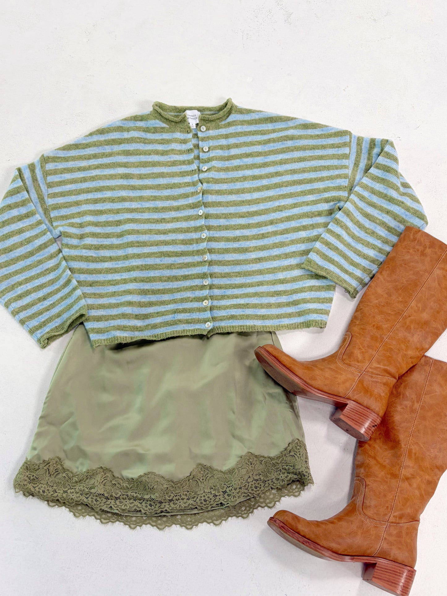 Blueberry Matcha Stripe Cardigan