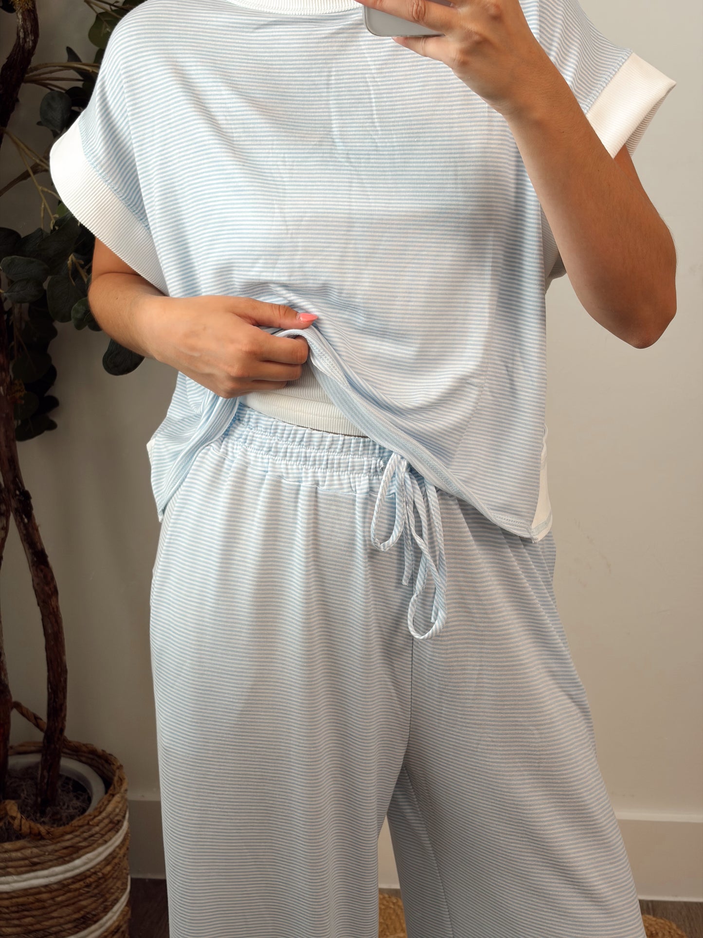 Blue Mini Stripe Set