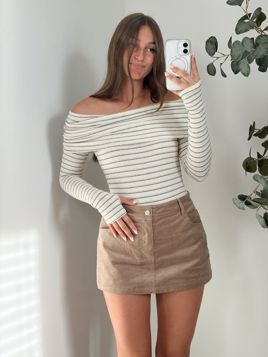 Toasted Oat Striped Bodysuit