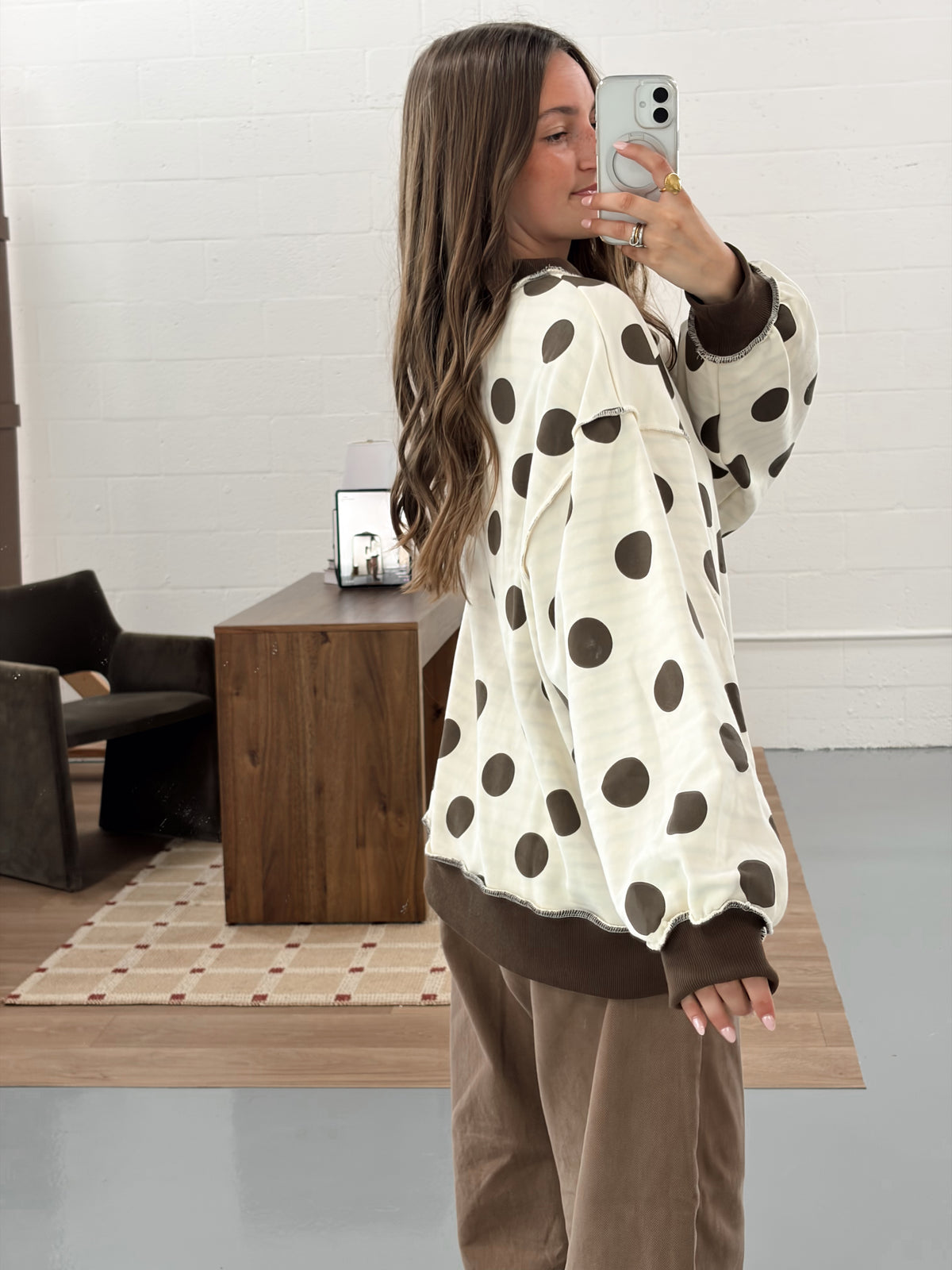 Reversible Stripe/Dots Oversized Top